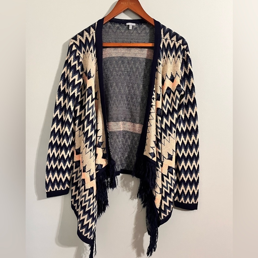Charlotte Russe Zigzag Fringe Cardigan
